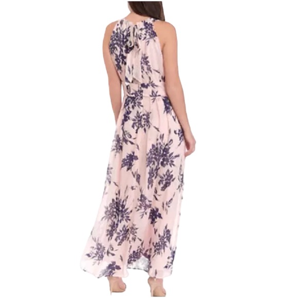 Ronni Nicole Dress 4P Floral Blush Chiffon Maxi - Picture 8 of 12